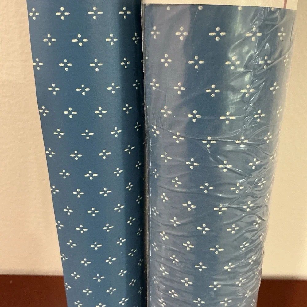 Vintage Waverly  Wallpaper Roll Dot Pattern‎ Blue/White 4322H Sealed With Extra